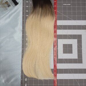 18inch Russian Tape in extensions with 1b roots and blonde ends